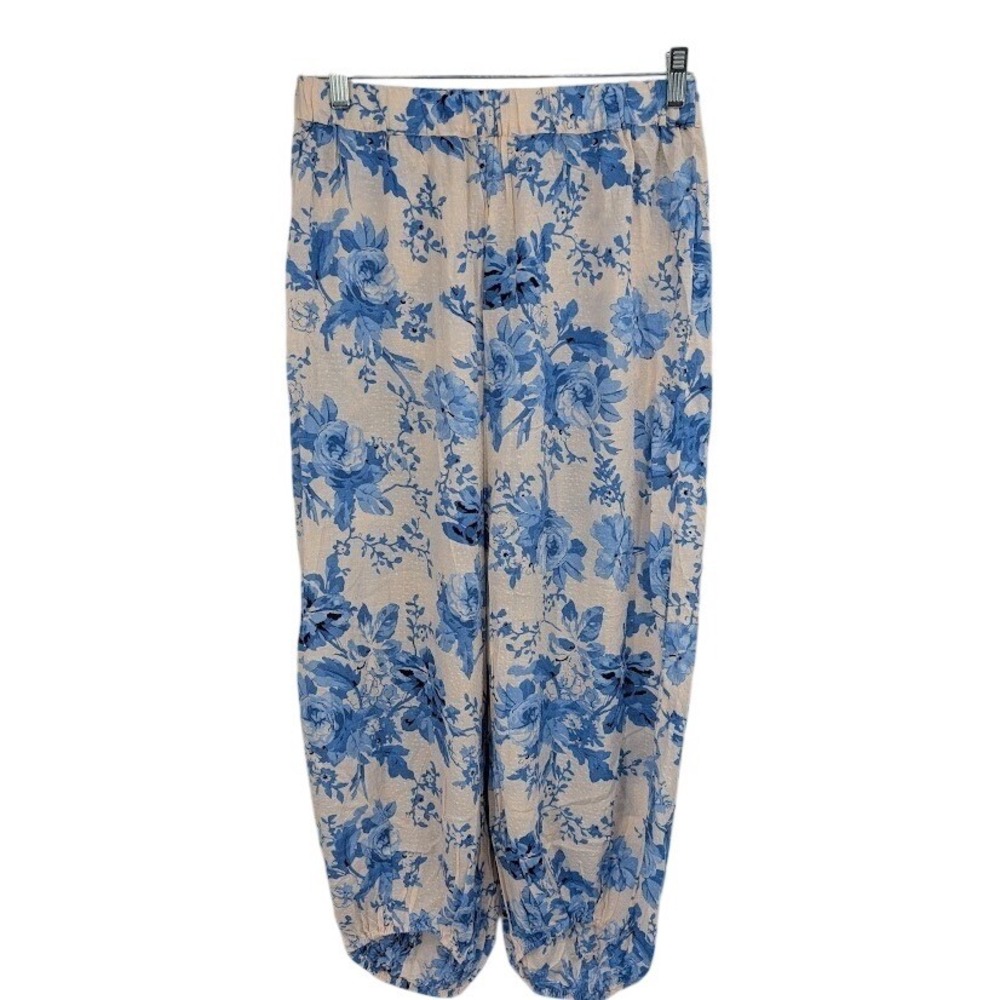 Women's Anthropologie Relaxed Lounge Textured Harem Bottom Pants Floral Sz S